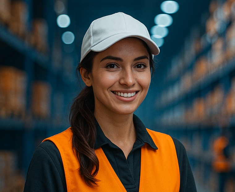 Distribution worker in warehouse